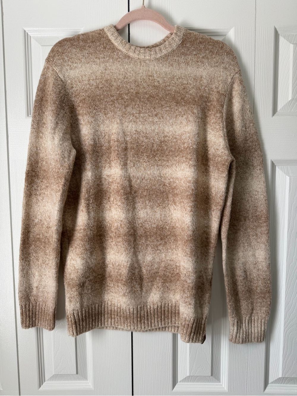 The Normal Brand Women's Ombre Crewneck Sweater in Brown and Cream
